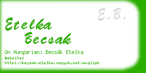etelka becsak business card
